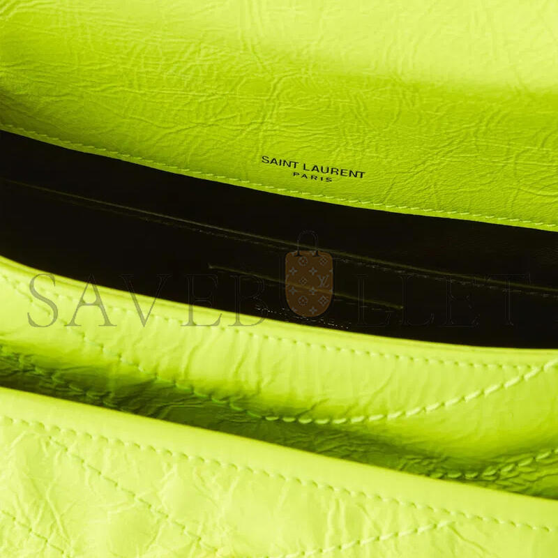 YSL NIKI BABY IN CRINKLED LAMBSKIN 633160AAA6N7109 (21*16*7.5cm)